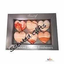 Load image into Gallery viewer, Drawer Freshener pebble pack 6 assorted Scents  A classic with a modern twist, these delightful hand crafted treasures are suitable for fragrancing any small spaces such as drawers, wardrobes, dressing rooms or even the car.
