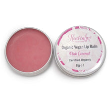 Load image into Gallery viewer, This Certified Organic lip balm comes in a cute yet generous sized screw top tin - but perfect to slot into your pocket, purse or bag.  This gorgeous lip balm is made of natural and nourishing ingredients such as Organic Cocoa Butter, Organic Jojoba and Organic Castor Oils to soothe and moisturise your lips without irritation.
