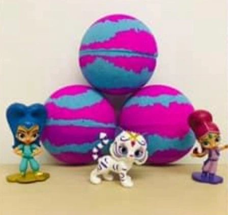 Shimmer and Shine hidden Toy ball shaped Bath bomb scented in Baby Powder