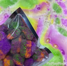 Load image into Gallery viewer, Super Strong 240ml isolate CBD Rocks. Bright coloured rock creating some amazing bath art colours. In a range of scents from perfume, aftershave, inspired etc.
