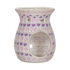 Wax Melt Burner - lilac heart 14cm