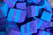 Load image into Gallery viewer, Mini Brick bath blocksMini Brick bath bombs. In a range of colours. Scents include creed, one million, lady million, baby powder, parma violet, lemon sherbert, green apple, invictus, pink lemonade, coconut cream, raspberry ripple, flowerbomb, lynx smokey oak, thai lime and mango, JPG HER, JPG HIM, love spell, rhubarb custard, red raspberry sorbet, cherry blossom, bubblegum and pink bubbly.
