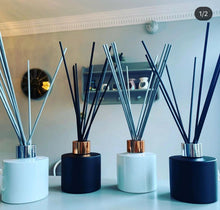 Load image into Gallery viewer, Room Diffusers &amp; refills options. There are many benefits to Reed Diffusers, our stems have a clear channel which allows the fragrance oil to be carried up the stem and released into the air.  Scented in perfumes, aftershaves, inspired scents.
