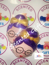 Load image into Gallery viewer, Mini Groovy Granny bath bomb  ﻿A cute grabby shaped bath bomb with hand painted detail coloured embeds scented in fantasy perfume.   
