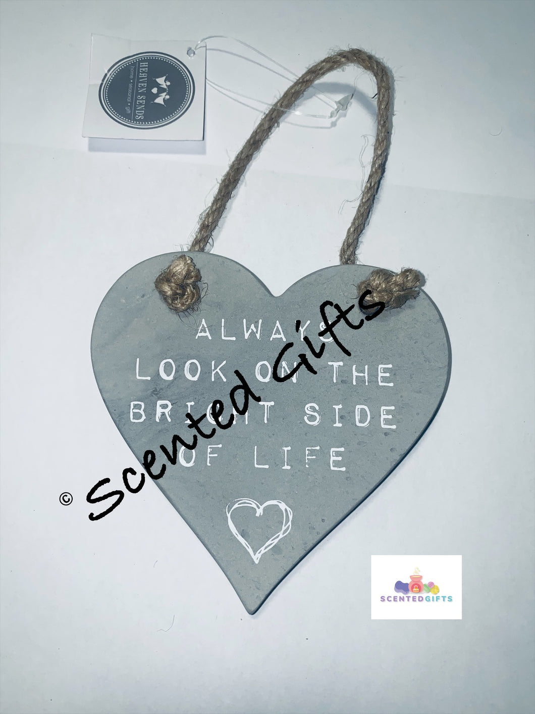 ALWAYS LOOK... CERAMIC HANGING HEART PLAQUE, 11CM