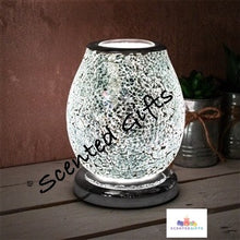 Load image into Gallery viewer, Silver crackle touch lamp led colour changing
