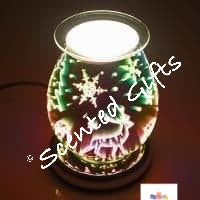 Electric touch 3d Reindeer wax/oil melter   3d touch activated wax/oil melter 3 different light settings. Use with oil or wax to add fragrance to your home.  The stunning 3D Reindeer design is sure to enhance the Christmas ambiance  Approx  16cm , mains operated