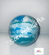 Load image into Gallery viewer, 400mg CBD Coloured Bath Balls   Colour layered round sphere orb shaped bath bombs with 400mg of CBD isolate in range of scents, the strongest individual CBD bomb. 
