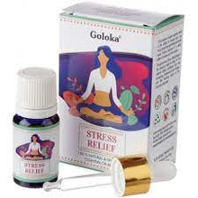 Load image into Gallery viewer, Goloka Essential Blend Oils  Stunningly Fragranced Aroma Oil Which Fills Your Home With A Wonderful And Long Lasting Aroma. These are safe to use in burners, plug in and humidifiers.  Brand: Goloka  Material: 100% Pure Essential Oil  Packaging: 10ml Bottle with Pipette  Vegan: Yes  Cruelty Free: Yes  Child Labour Free: Yes choice of:decreased anxiety energising anti depression. stress relief
